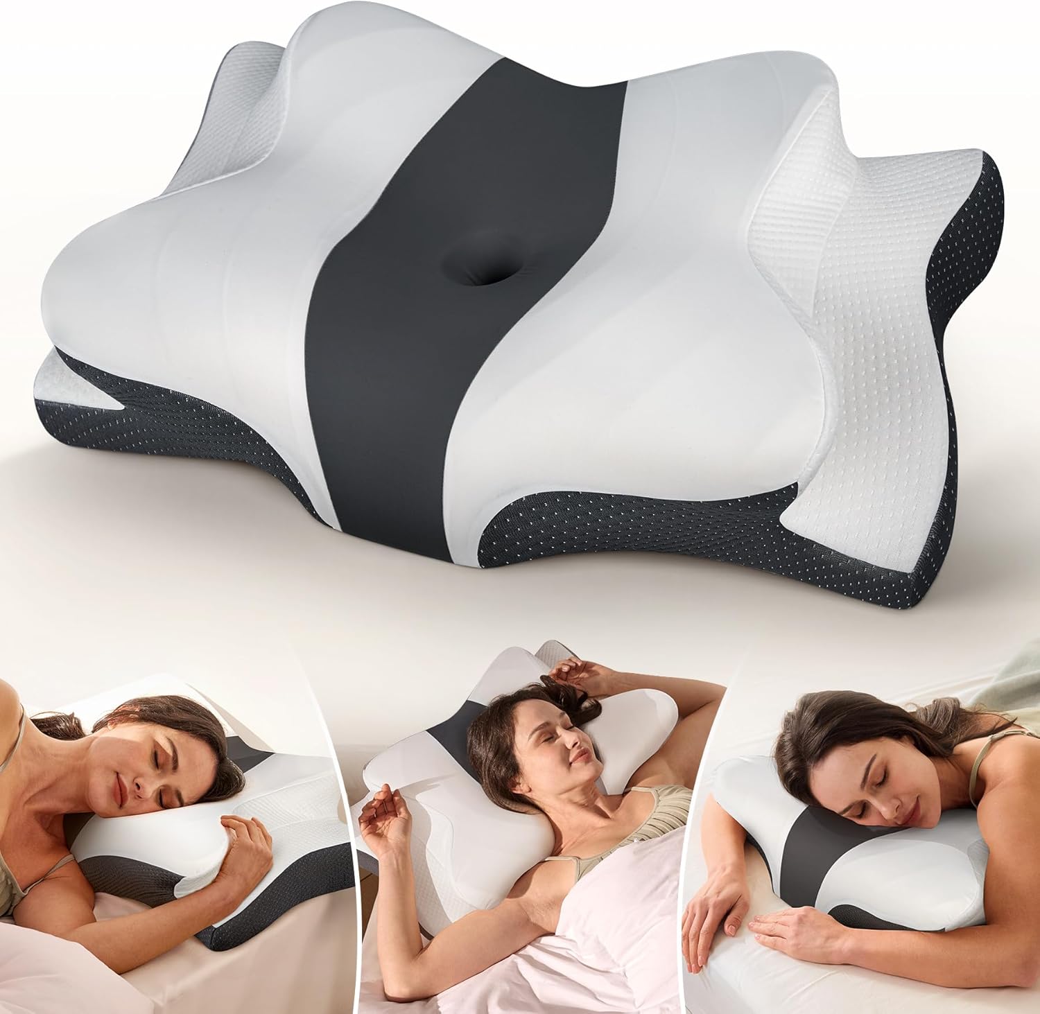 Cozyplayer True Cooling Cervical Neck Pillow for, Ergonomic Side Sleeper Pillow for Neck Support, Odorless Orthopedic Contour Memory Foam…