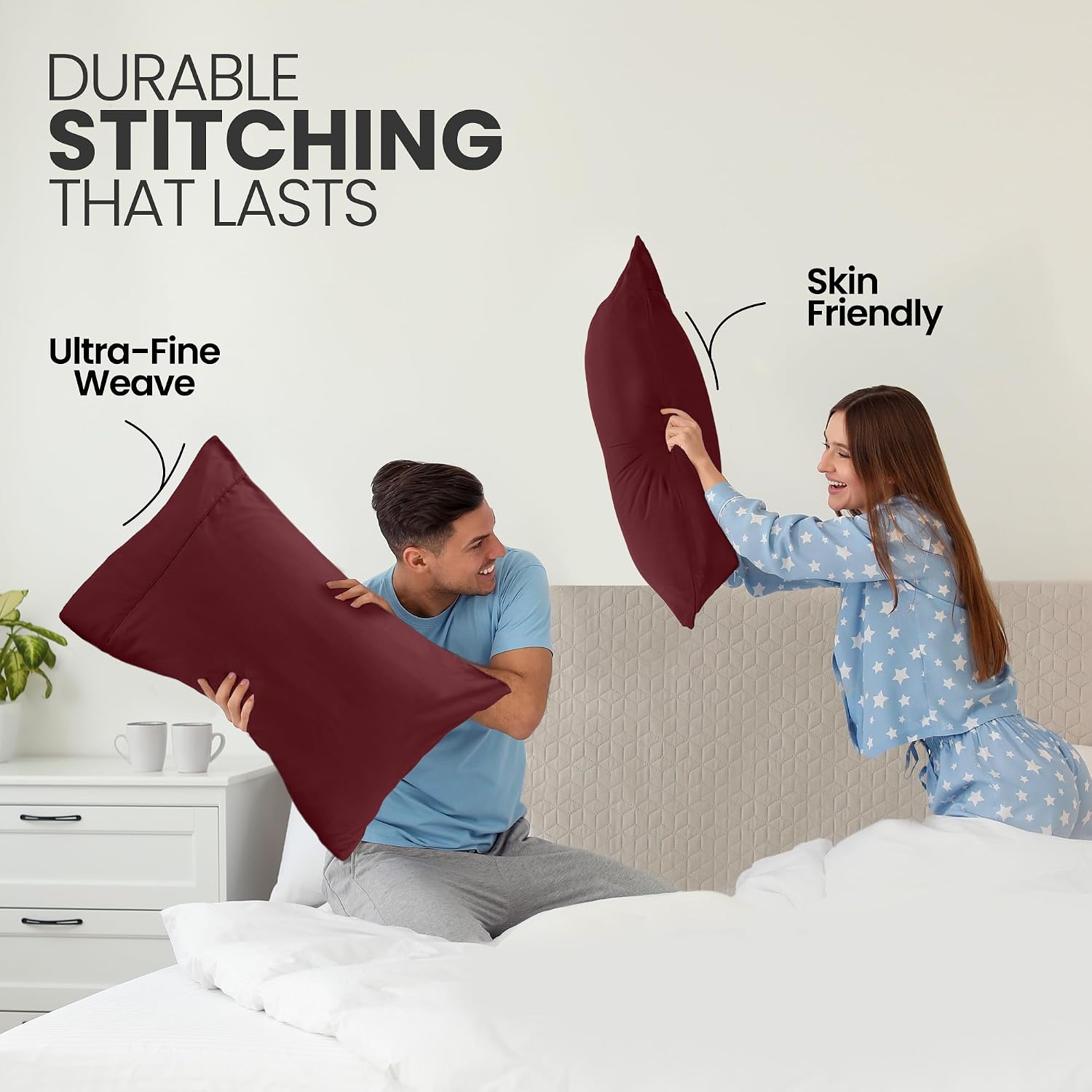 Utopiabedding Utopia Bedding Queen Pillow Cases - 2 Pack - Envelope Closure - Soft Brushed Microfiber Fabric - Shrinkage and Fade Resistant…