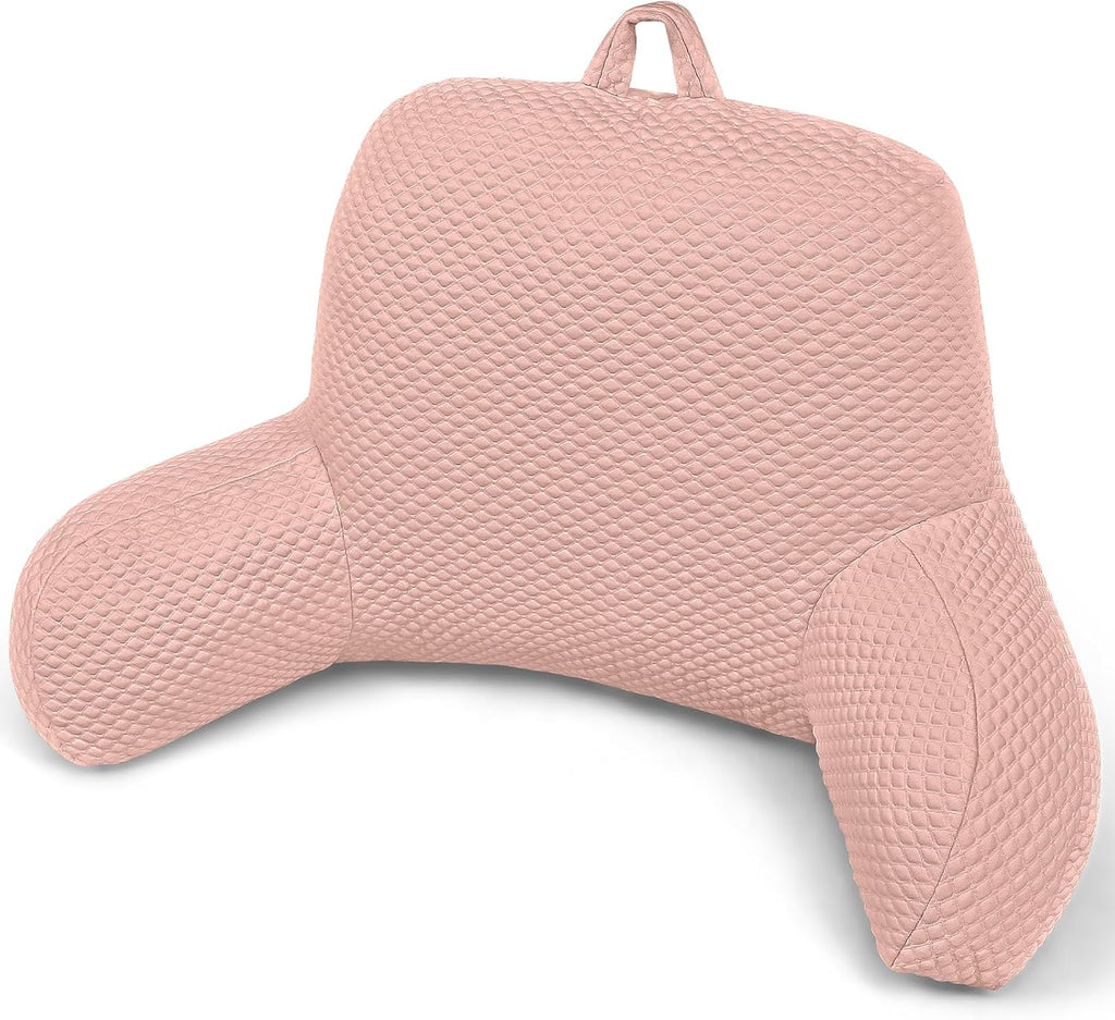 Reading Pillow, Ice Silk Bean Back Support Pillow for Bed Sitting Up, Large Bed Rest Pillow with Arms for Adults, Back Support Pillow for…
