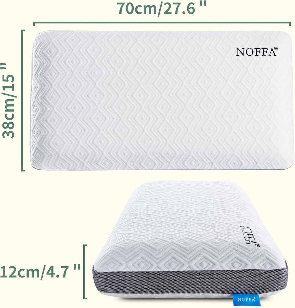 Cervical Memory Foam Pillow, Neck Cervical Pillow, Neck Support Pillow for Sleeping, Breathable Cooling Pillow 27.4 x 15 x 4.7inches