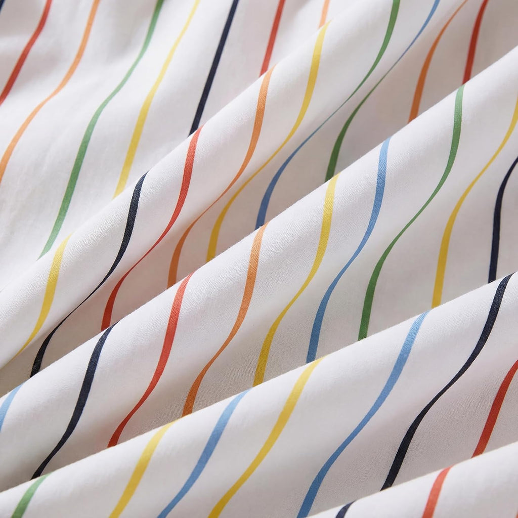 Merryword King Size Pillowcases, 100% Cotton Pillow Cases, Rainbow Striped Pillowcases, Soft Breathable Pinstripe Pillow Covers, Set of 2 C…