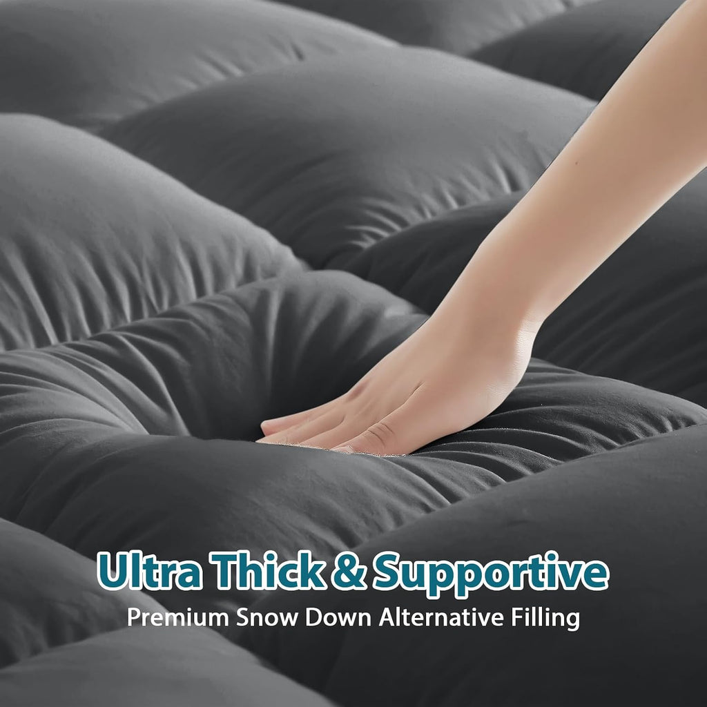 CYMULA Mattress Topper Super Queen Size - Extra Thick Cooling Mattress Pad Cover for Back Pain - Soft Mattress Protector Bed Topper…