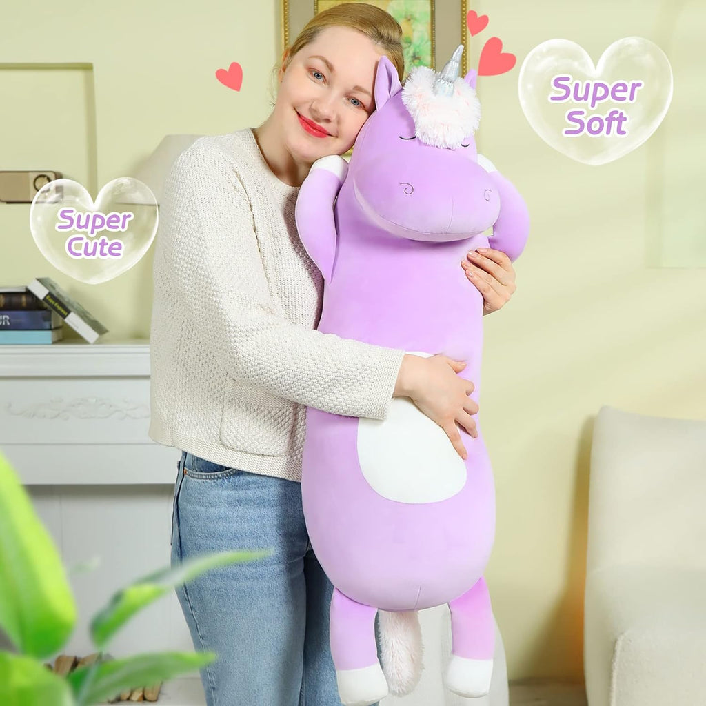MorisMos Big Unicorn Stuffed Animal 3ft, 36.2'' Long Plush Unicorn Body Pillow for Girl Boy, Giant Stuffed Animal Body Pillow for…