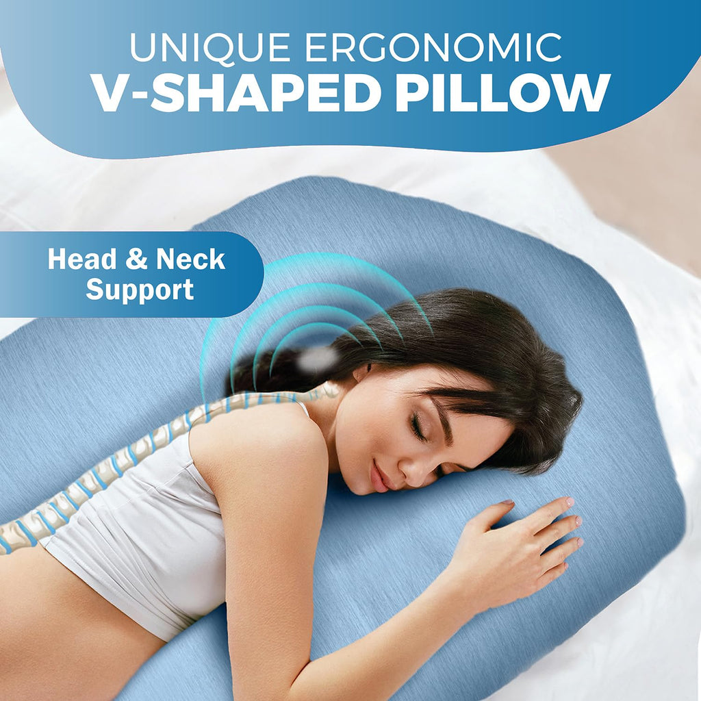 Pillani Pregnancy Pillows for Sleeping - V C U Shaped Full Body Pillow with Removable Cover, 57inch Cooling Maternity Pillow for Pregnant W…