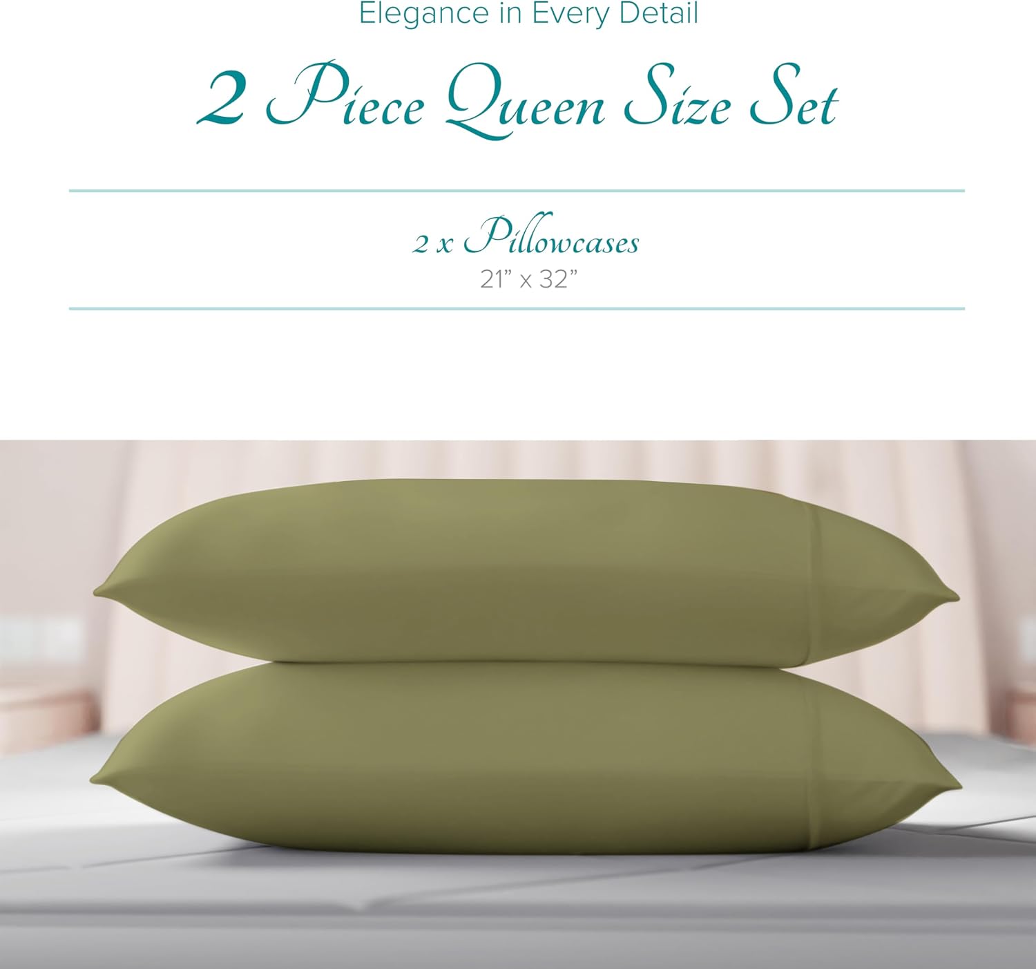 Carressa Linen 100% Egyptian Cotton Standard/Queen Size Pillow Cases Set of 2-800 Series Tulips Collection Queen Pillow Cover for…