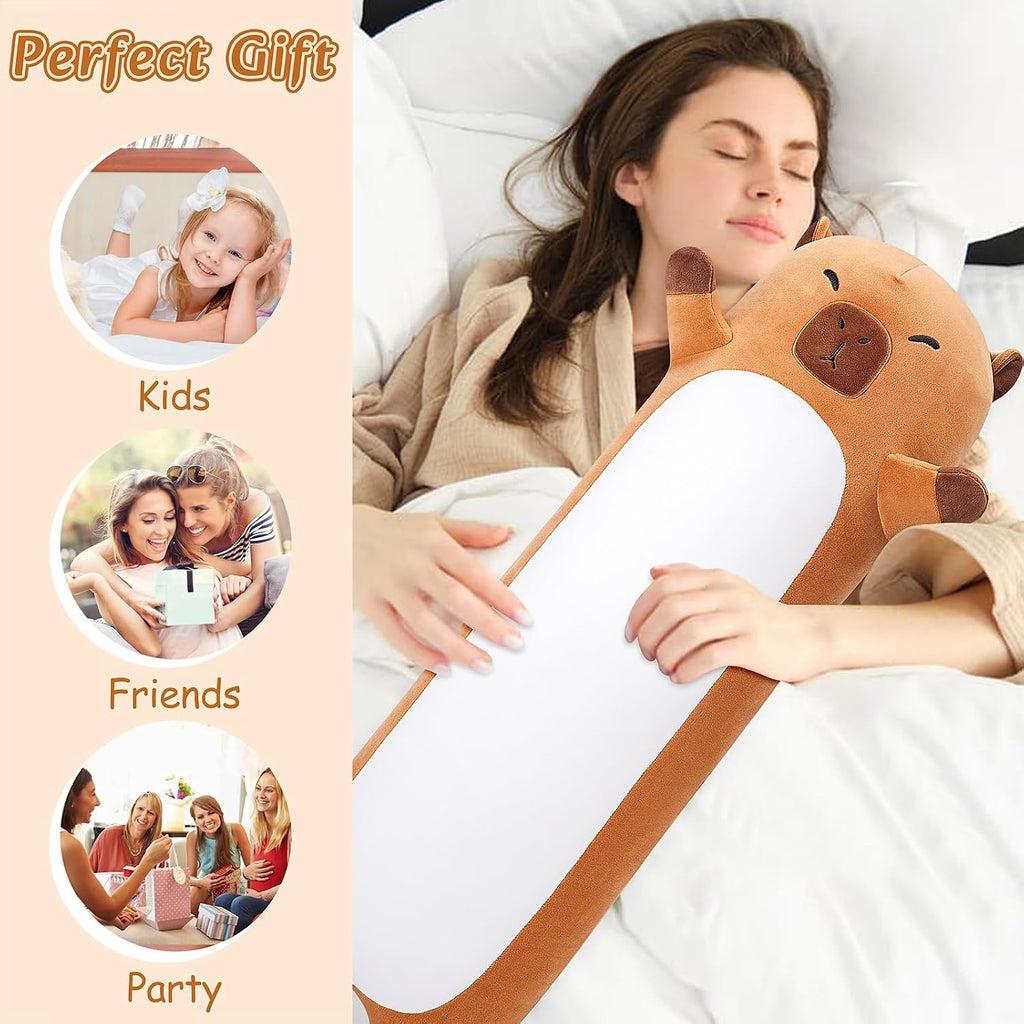 Large Capybara Stuffed Animal,33.5” Long Capybara Plush, Cute Plushies Animal Body Pillow, Kawaii Big Plush Toy Animals Gifts, Animals…