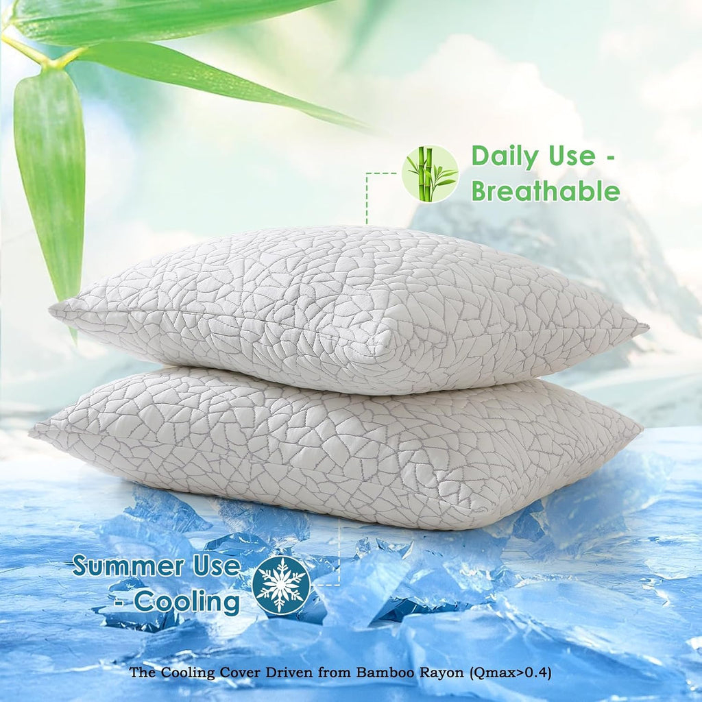 Shredded Memory Foam Full Body Pillow - Cooling Removable Bamboo Rayon Cover + Extra Gel Foam, Soft-Firm Adjustable for Adults, Oeko &…