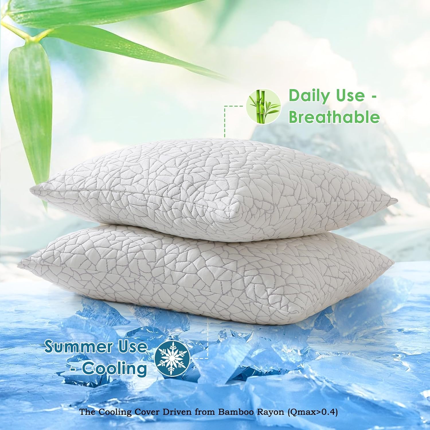 Shredded Memory Foam Full Body Pillow - Cooling Removable Bamboo Rayon Cover + Extra Gel Foam, Soft-Firm Adjustable for Adults, Oeko &…