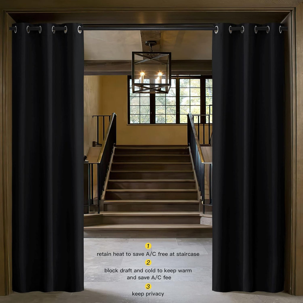 NICETOWN Soundproof Thermal Insulated Blackout Curtain Thermal Insulated Solid Grommet Room Darkening Drape for Dining Room (Single…