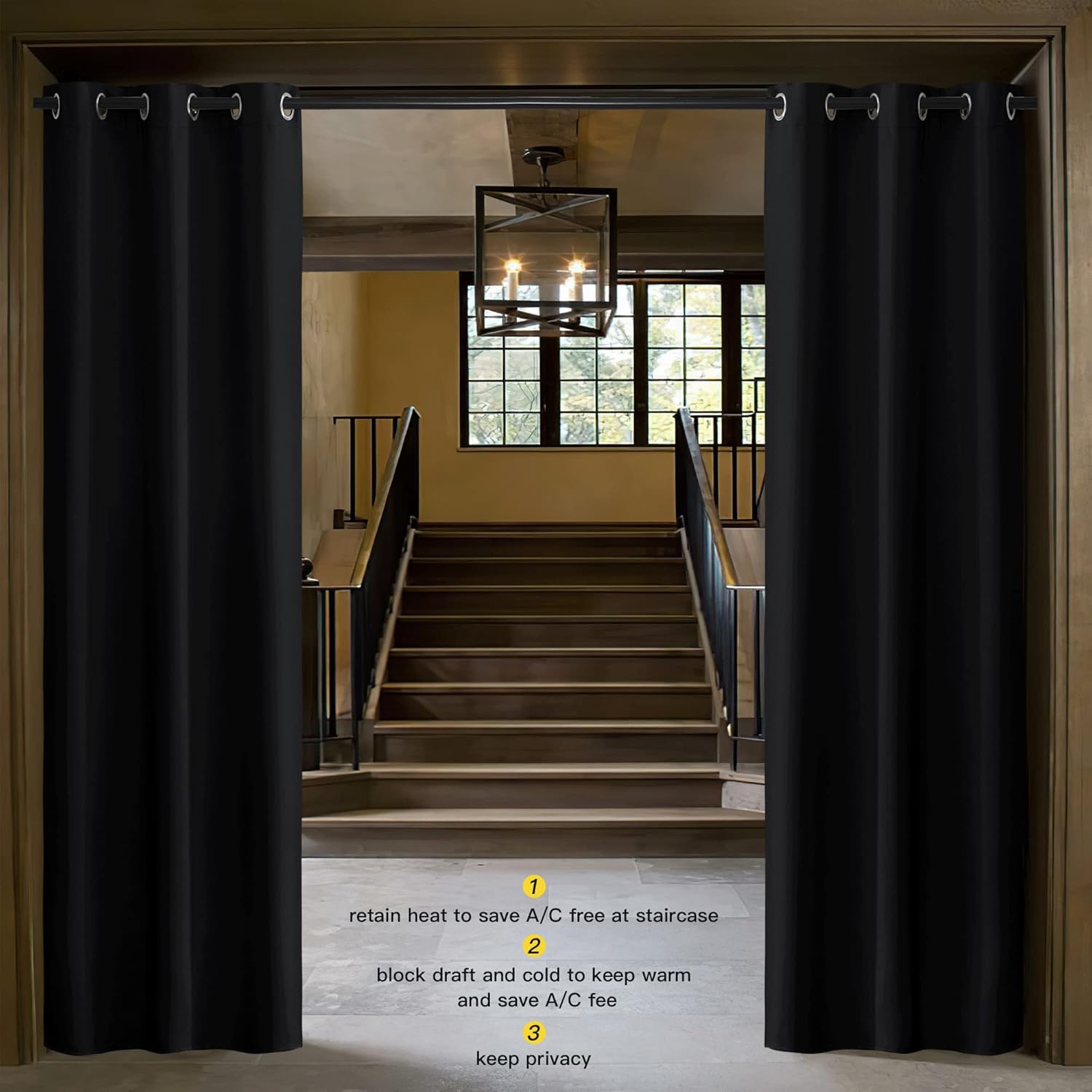 NICETOWN Soundproof Thermal Insulated Blackout Curtain Thermal Insulated Solid Grommet Room Darkening Drape for Dining Room (Single…