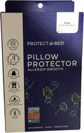 Protect-A-Bed AllerZip Pillow Protector, Zippered, Waterproof, 2-pack, King Size Cotton White
