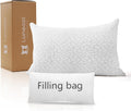 Memory Foam Pillows for Sleeping Adjustable Bamboo Blend Breathable Bed Pillow for Side, Back, and Stomach Sleepers Washable Pillow Cover…