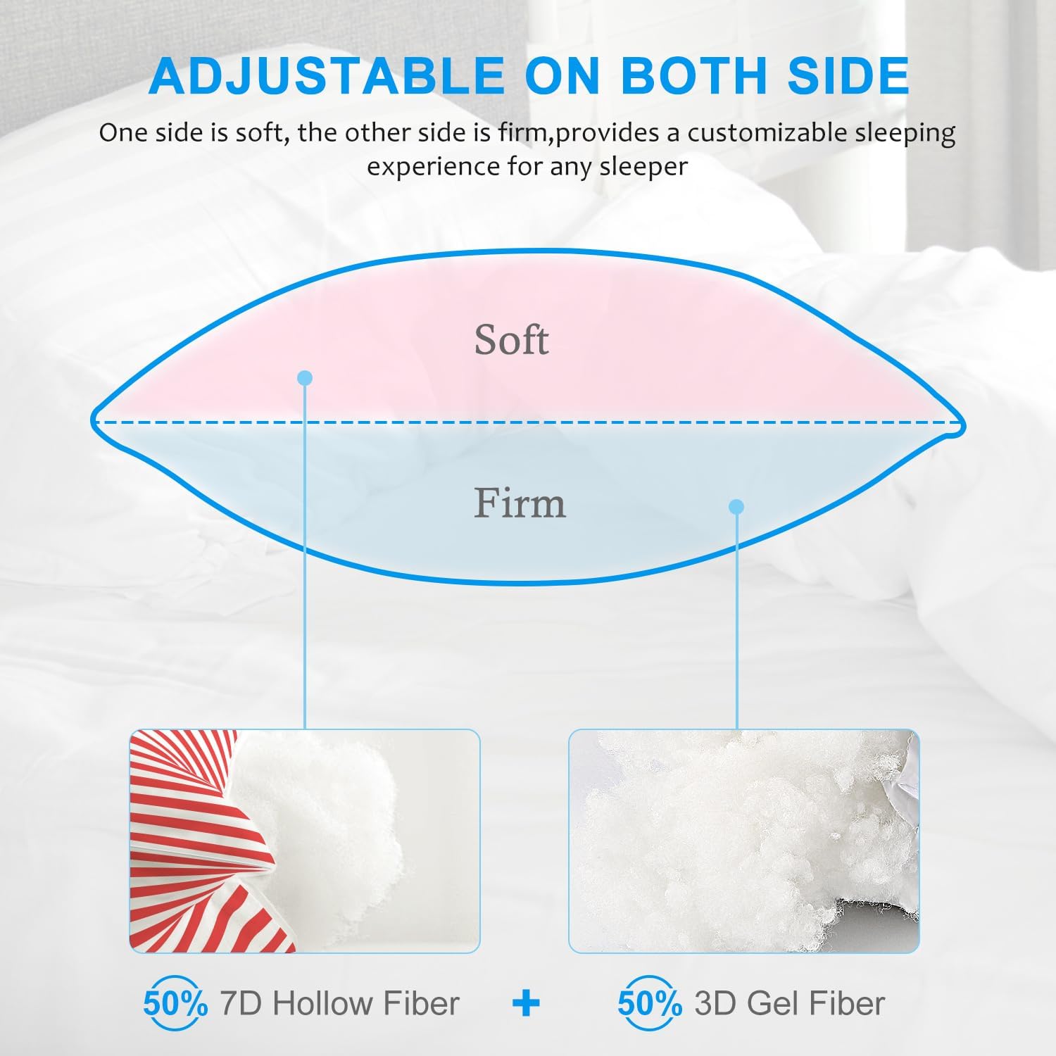 EIUE Bed Pillows for Sleeping 2 Pack Queen Size, Super Soft Down Alternative Microfiber Filled Pillows, Pillows for Side and Back…