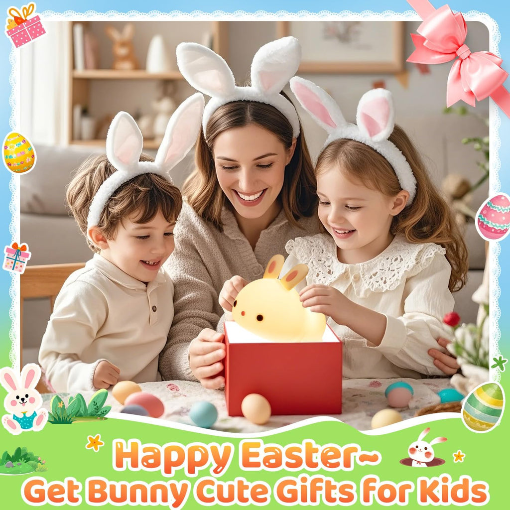 One Fire Bunny Squishy Gifts for Kids Night Light with Remote, 16 Colors+5 Brightness Cute Lamp, Fidget Bunny Stuff/Toys for Baby Toddler…