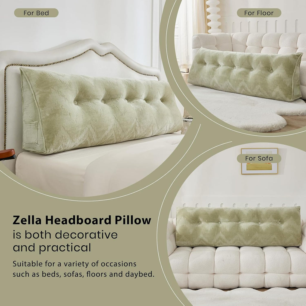 Zelladorra Headboard Pillow for Bed, Triangular Wedge Pillow Headboard Soft Support While Reading and Resting, Bed Bolster Cushion…