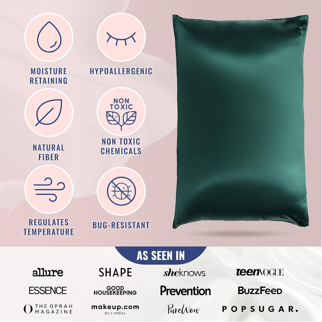 Blissy Silk Pillowcase - 100% Pure Mulberry Silk - 22 Momme 6A High-Grade Fibers - Silk Pillow Cover for Hair & Skin - Regular, Queen &…