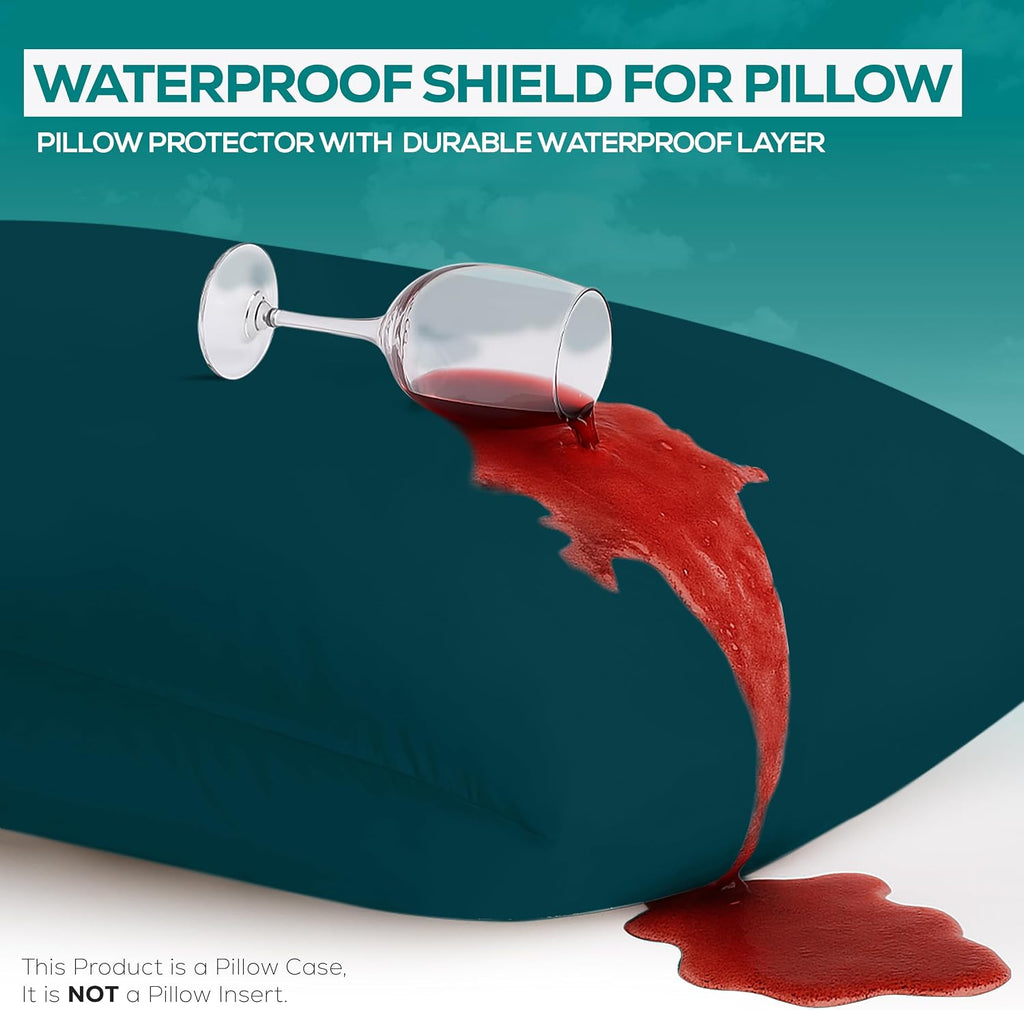 Utopiabedding Utopia Bedding 100% Waterproof Pillow Protectors with Zipper Standard Size (Set of 2), Bed Bug and Dust Mite Proof Zippered P…