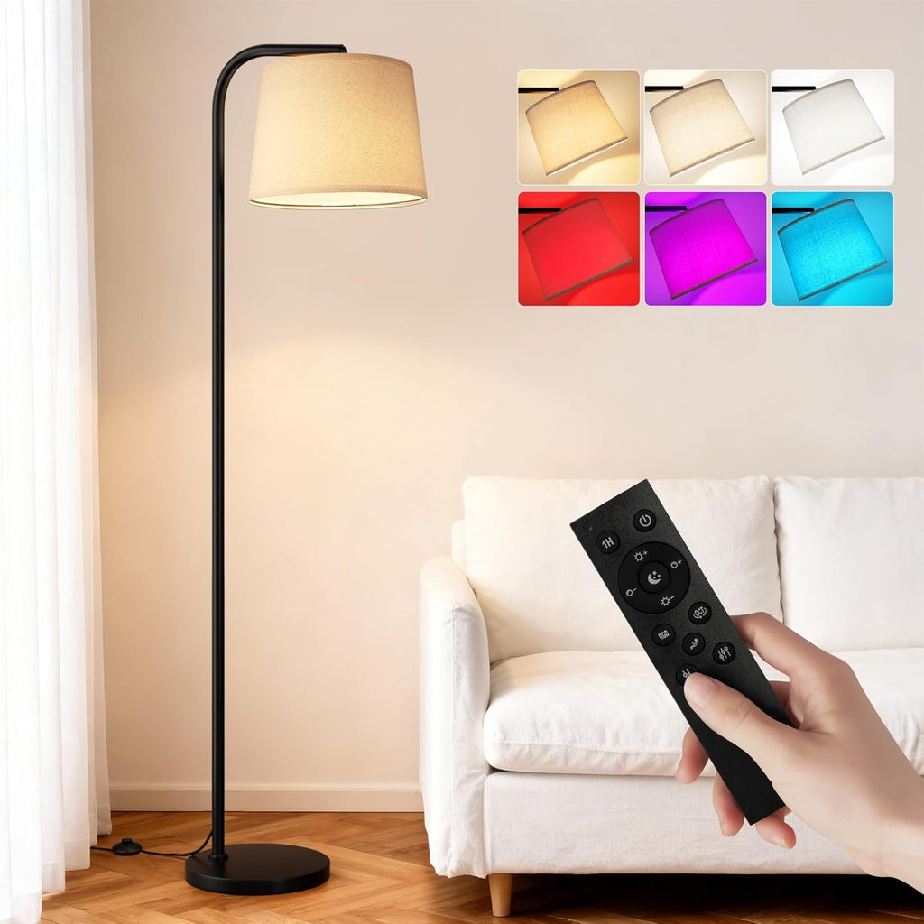 Ambimall RGB Floor Lamp - Remote Control, 8 Colors and 3000K-6500K Color Temperature, Fully Dimmable, Standing Lamp for Living Room with…