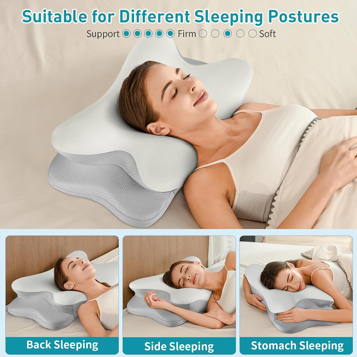 Besyodo Besyodo Cervical Neck Pillow for - Ergonomic Memory Foam Pillow for Sleeping, Contour Side Sleeper Pillow for Neck Support,…