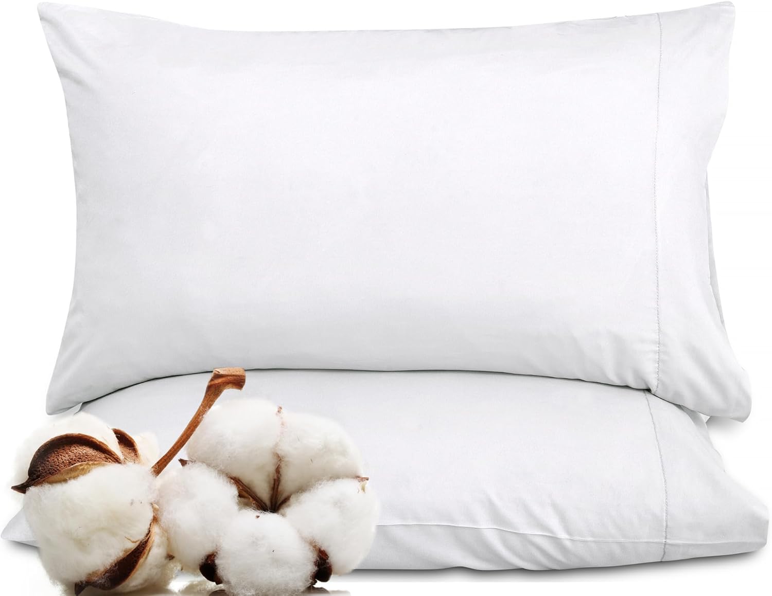 Royalelinens Royale Linens White Cotton Pillow Cases Queen Size Set of 12 - Bed Pillow Covers - 100% Cotton Pillowcases - Soft & Cooling -…