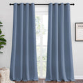 Nicetown Stone Blue Room Darkening Curtain Panels 90" Length for Bedroom Living Room, Thermal Insulated Blackout Draperies for Home Decorat…