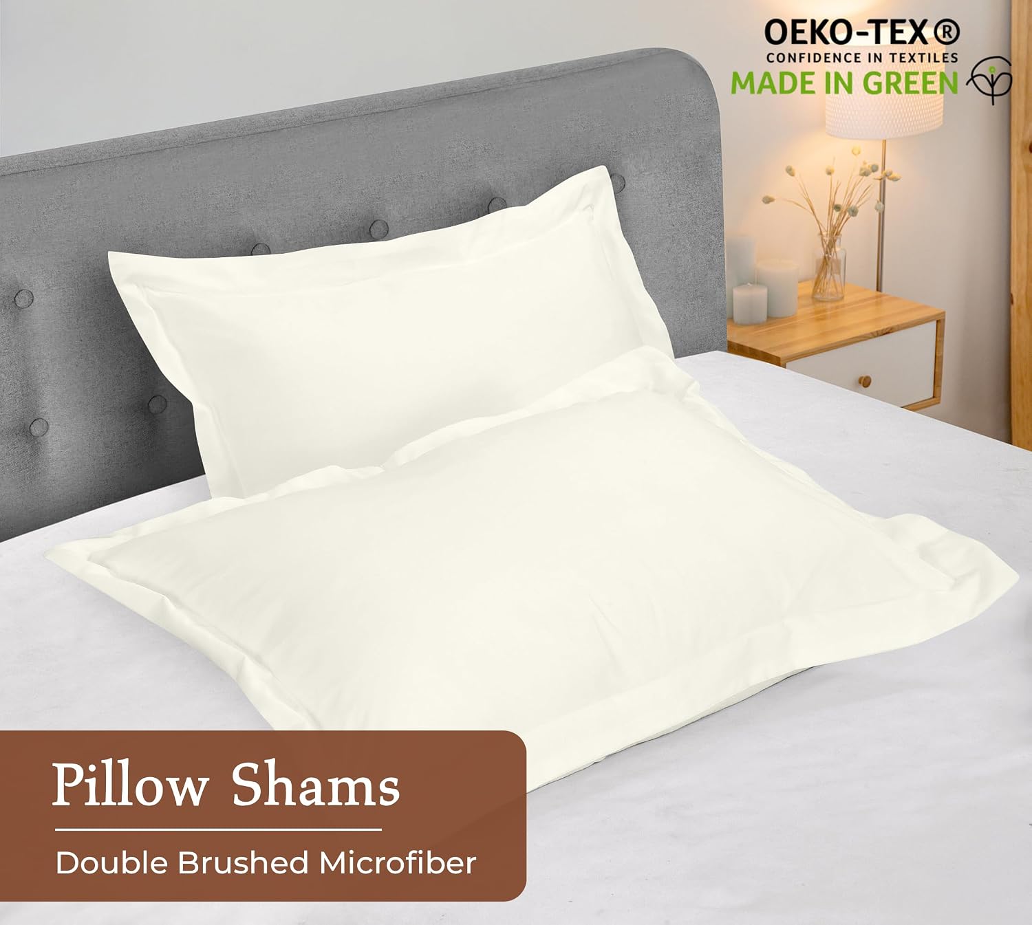 Royalelinens Royale Linens Pillow Shams 2 Pack Standard Size 20x26 Inch - Brushed 1800 Microfiber - Bed Shams, Wrinkle & Fade Resistant Sup…