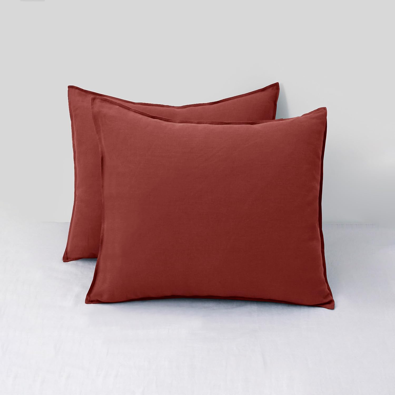 Chuffed Linen Pillow Covers 2 Pack 100% Linen Pillow Cases, Breathable and Cooling Washed Pillow Shams with Zipper Closure for Bedding, 26x…