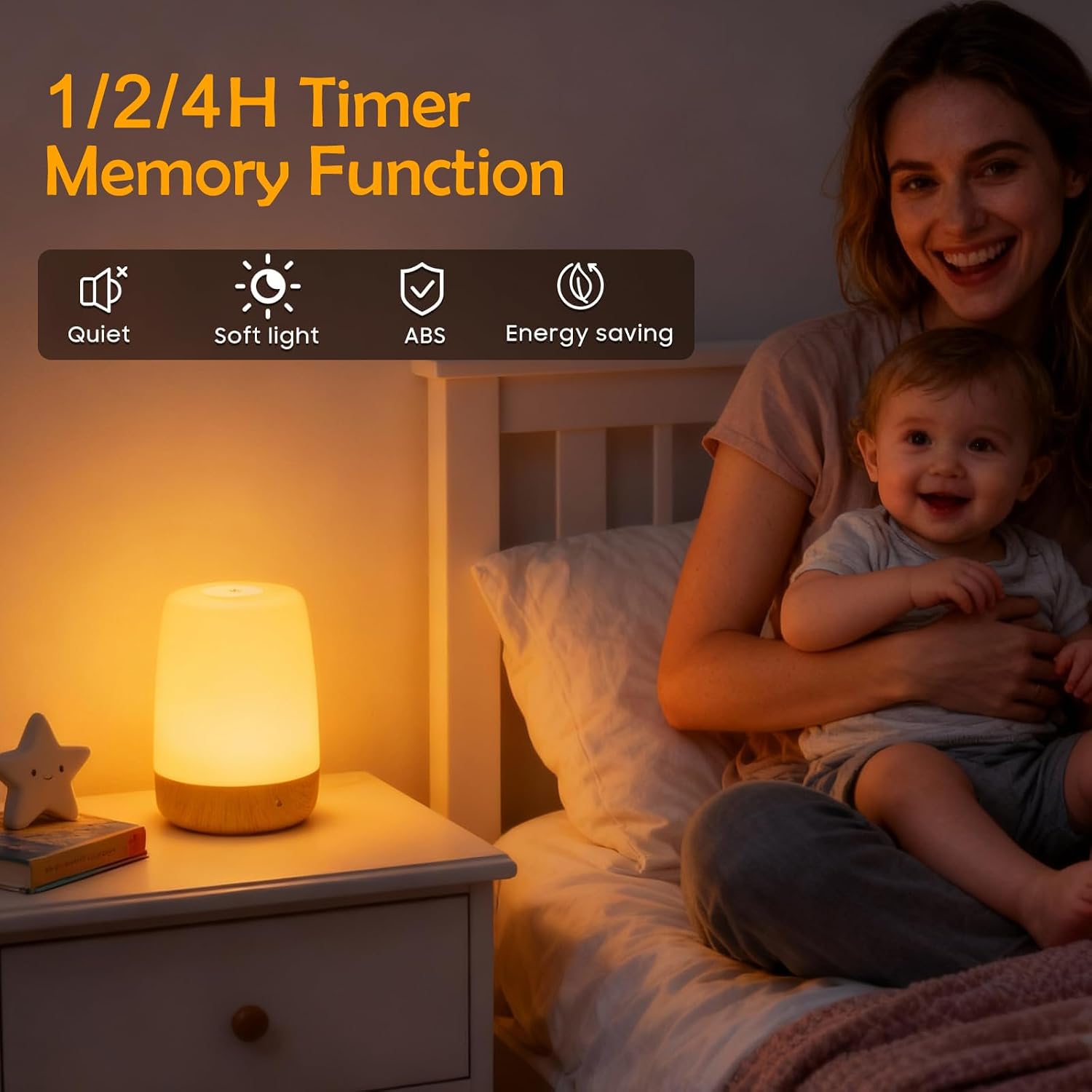 ELITUN Bedside Baby Night Light, Changing 256 RGB Colors Rechargeable Night Light for Kids, Small Wireless Table&Bedside Lamp, Eye Caring…