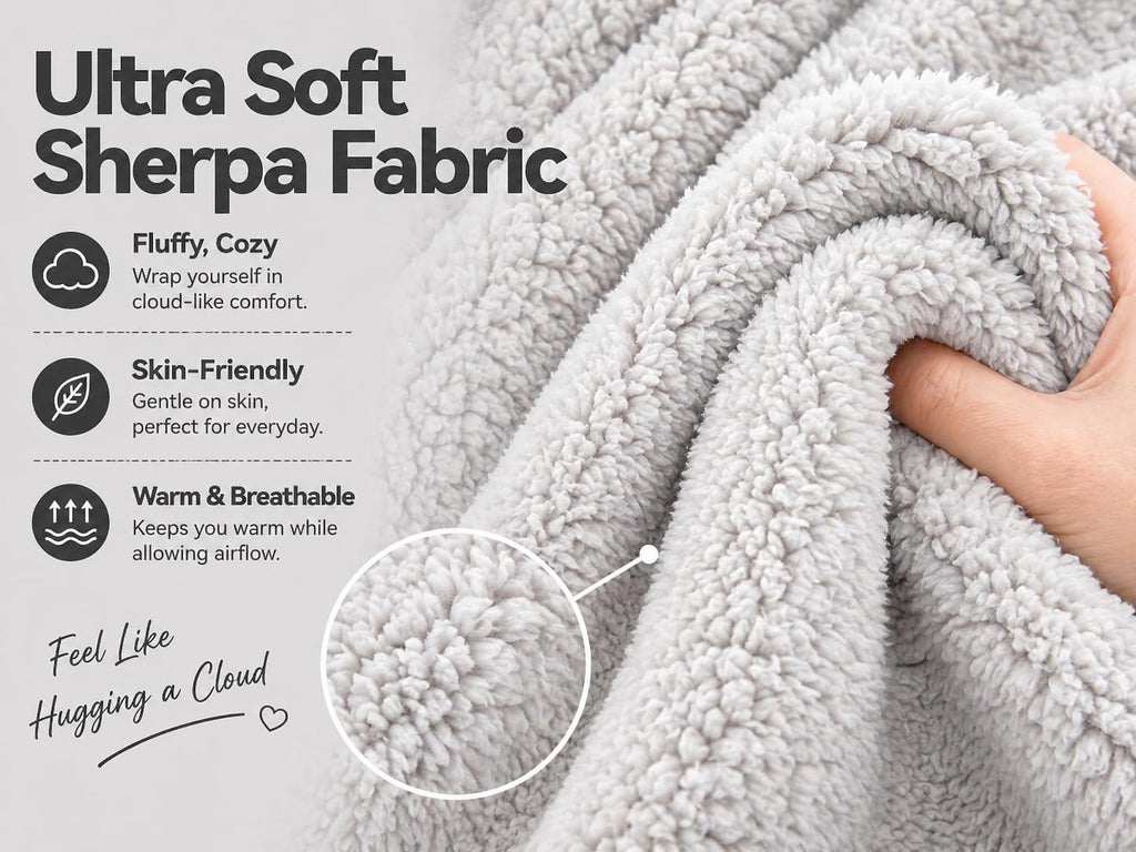 Reafort Sherpa Body Pillow Cover 21" x 54", Plush Fleece Long Body Pillowcase with Zipper Closure, Ultra Soft Fluffy Cozy Decorative…