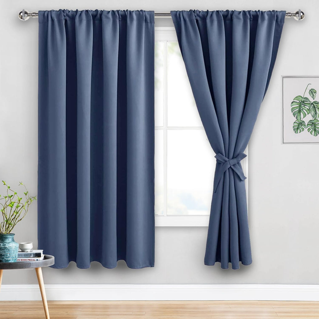 Jiuzhen Blackout Curtains for Bedroom - 70 x 63 Inch Extra Wide Privacy Assured Thermal Insulated Room Darkening Sliding Door Curtains for…