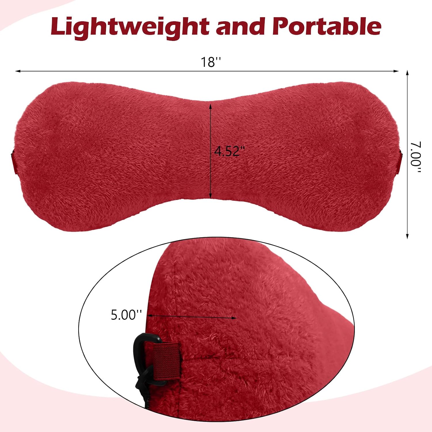 Colingmill 1 Pc Neck Pillow for Recliner Headrest Pillow Bone Shaped Chair Plush with Adjustable Strap Neck Support and Curve Head Cushion…