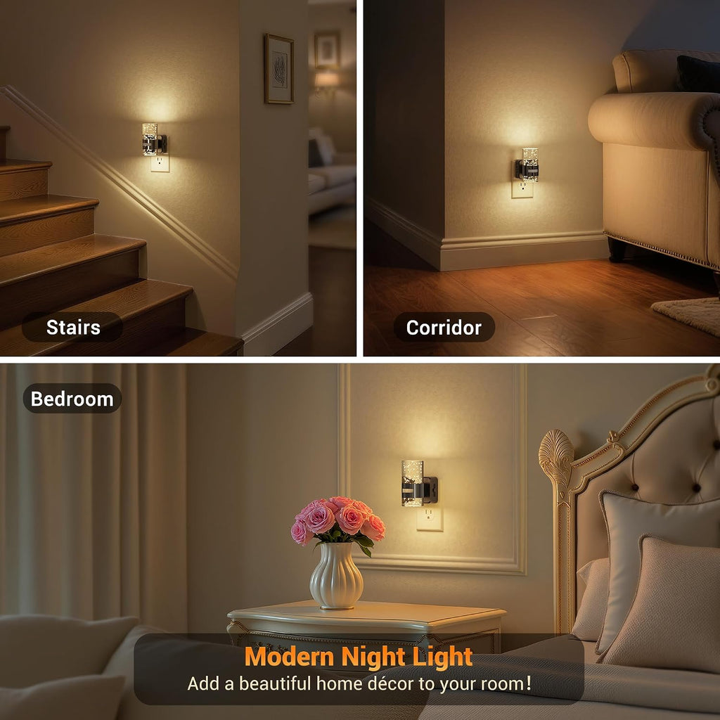 JandCase Motion Sensor Night Light, Night Lights Plug Into Wall, 3000k LED Dimmable Night-Lights with Adjustable Brightness, 0-100Lm…