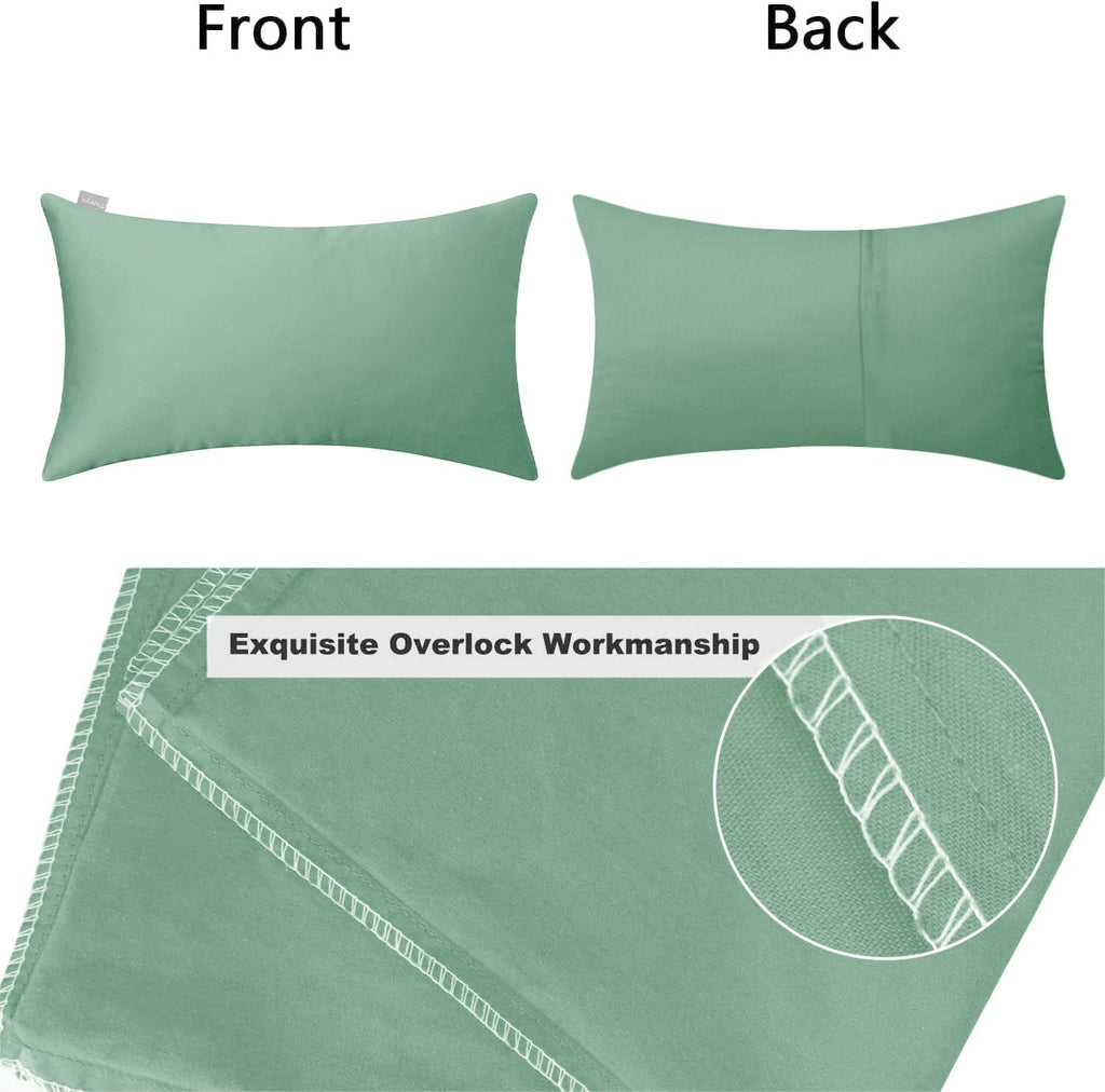 Thmyo 4-Pack 100% Cotton Lumbar Comfortable Solid Decorative Throw Pillow Case, Rectangle Cushion Cover Pillowcase Sublimation Blank Pillow…