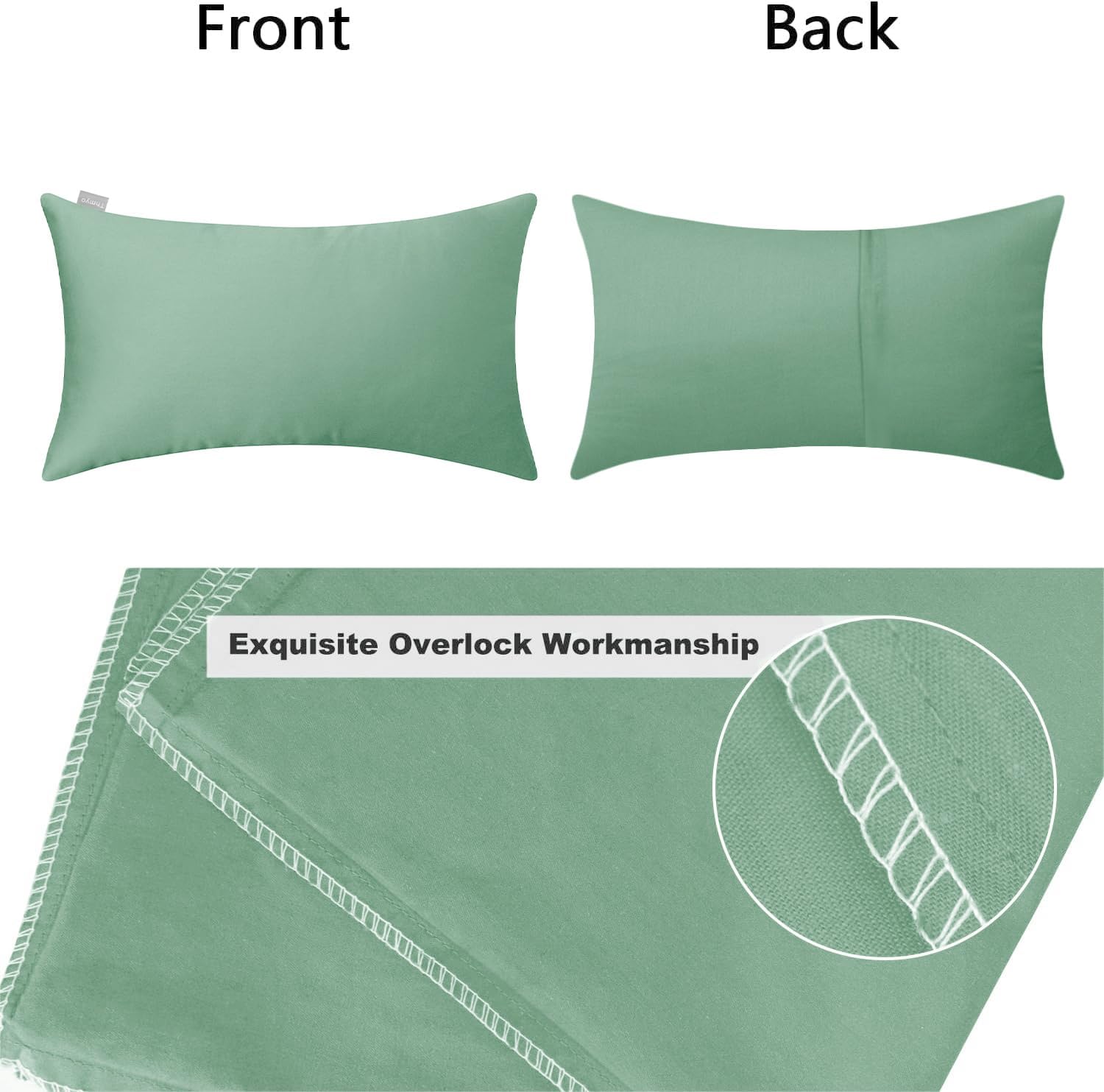 Thmyo 4-Pack 100% Cotton Lumbar Comfortable Solid Decorative Throw Pillow Case, Rectangle Cushion Cover Pillowcase Sublimation Blank Pillow…
