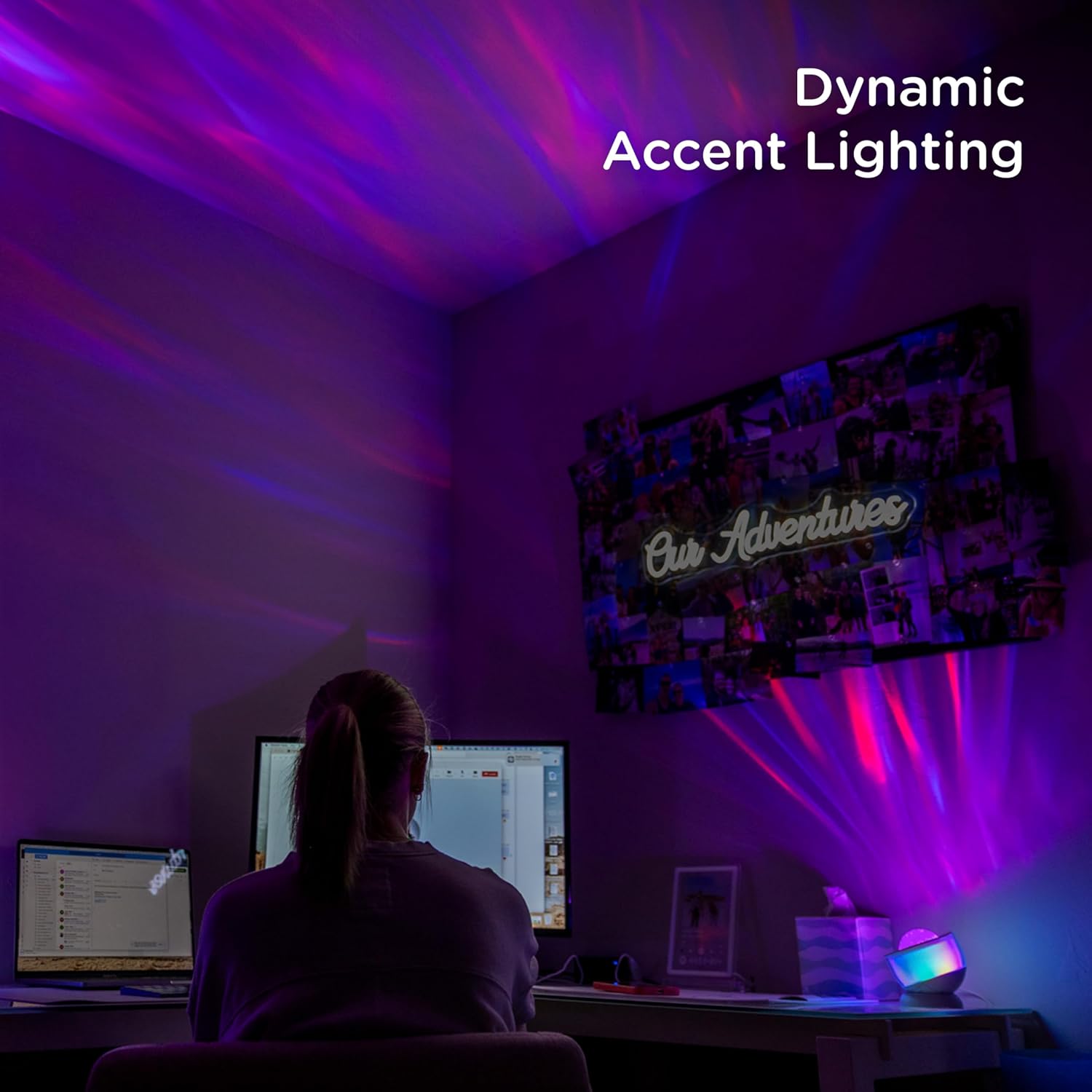 Enbrighten Galaxy Projector Night Light for Kids Room Decor LED Lights for Bedroom Ambient Lighting Nursery Game Room