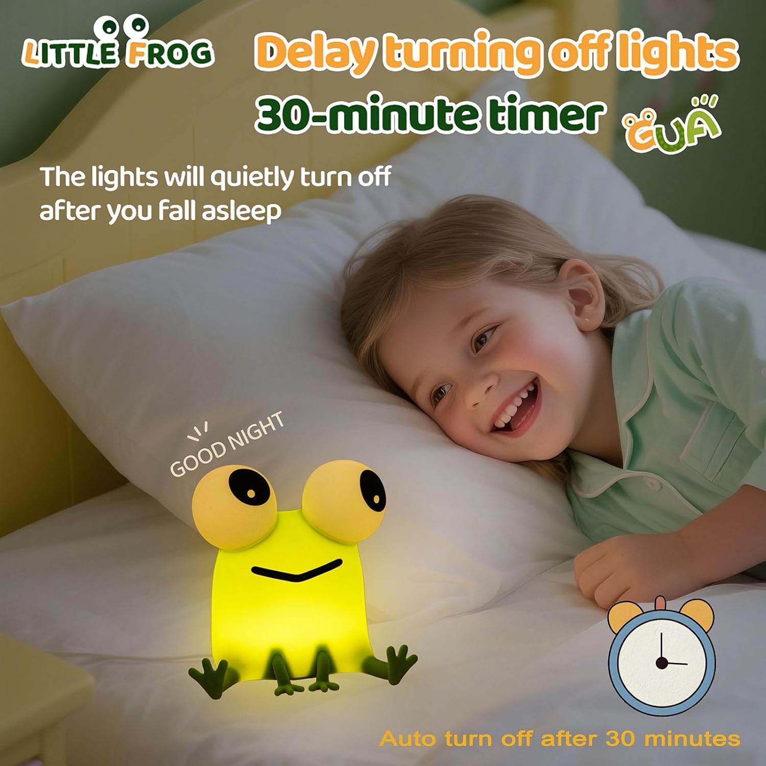 DREAMING MY DREAM Frogs Night Light, Dimmable Silicone Animal Nursery Night Light, Frogs Lamp Decor for Kids Room Bedroom, Birthday…