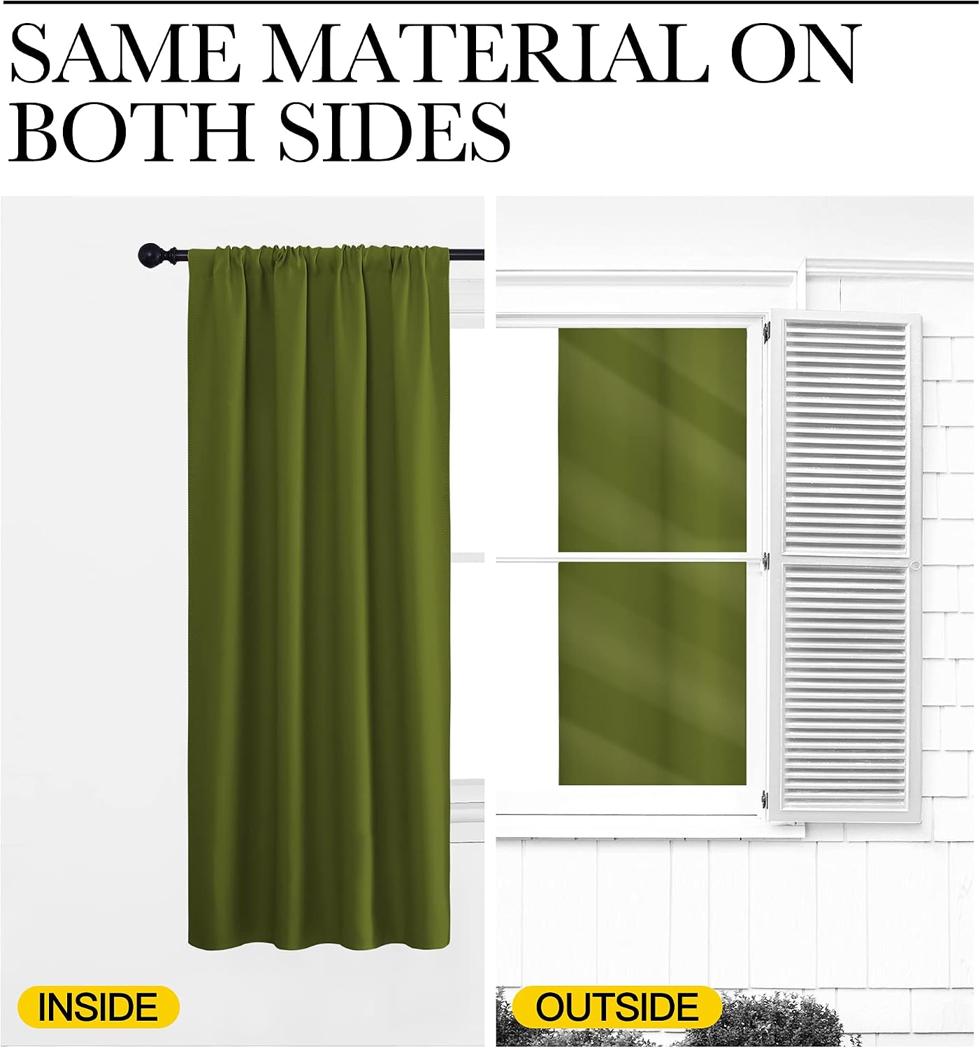 NICETOWN Blackout Draperies and Curtains, Thermal Insulated Window Decoration Blackout Drapes for Kid's Room (Olive Green, 1 Pair, 52 x…