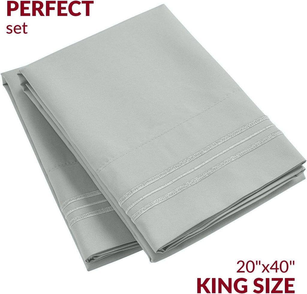 Mellanni Pillow Cases - Luxury, Extra Soft, Cooling Pillow Covers - 2 PC Iconic Collection Pillowcases - Envelope Closure (King 20" x 40",…