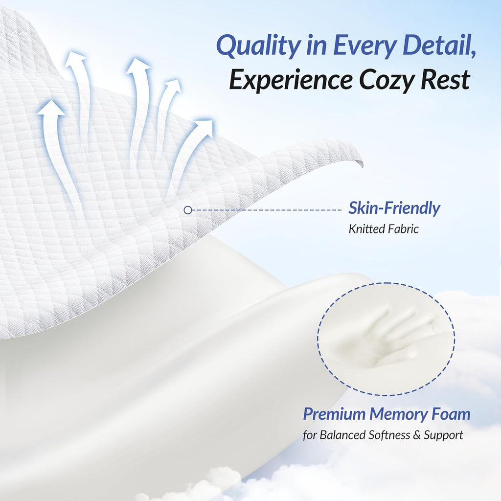 Zikee Adjustable Wedge Pillow Headboard Set for Sleeping & After Surgery, Ergonomic Reading Pillow for Sitting in Bed, Bed Wedge with Memor…