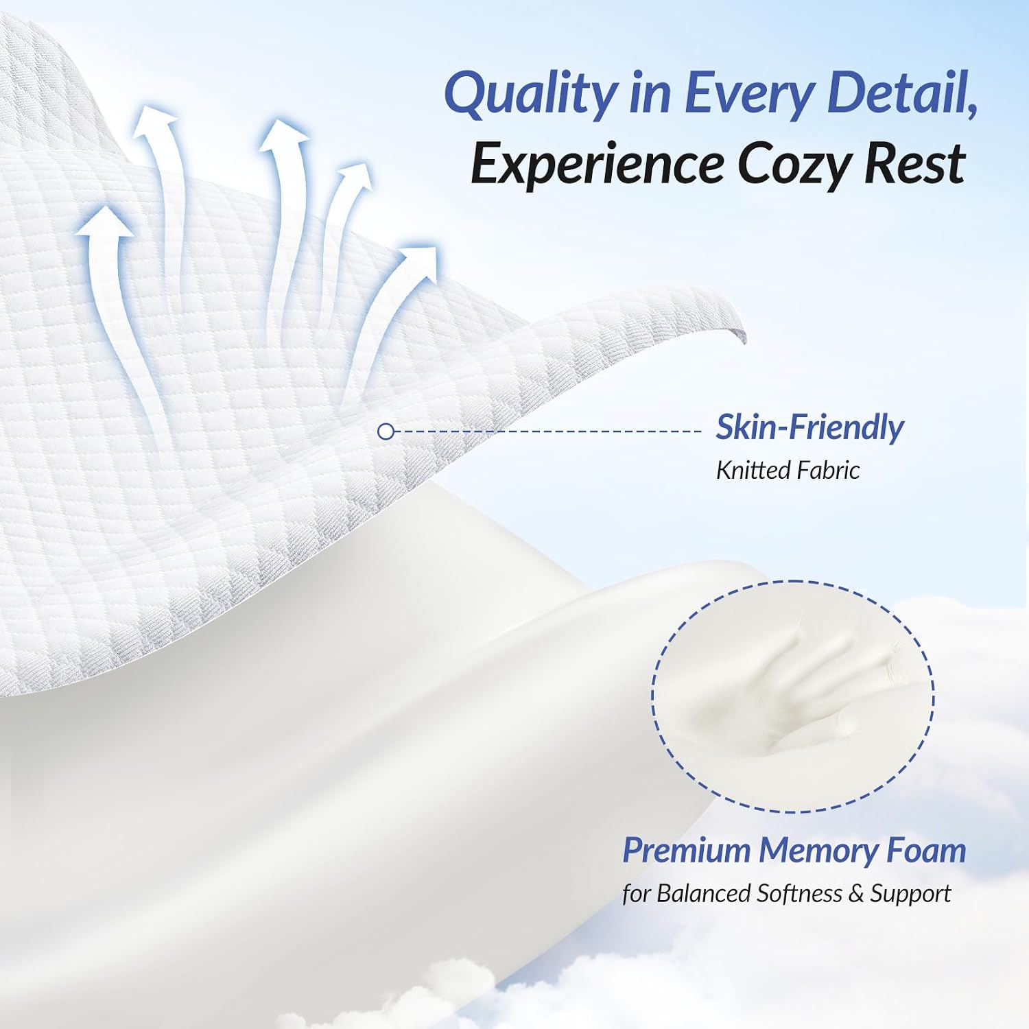 Zikee Adjustable Wedge Pillow Headboard Set for Sleeping & After Surgery, Ergonomic Reading Pillow for Sitting in Bed, Bed Wedge with Memor…