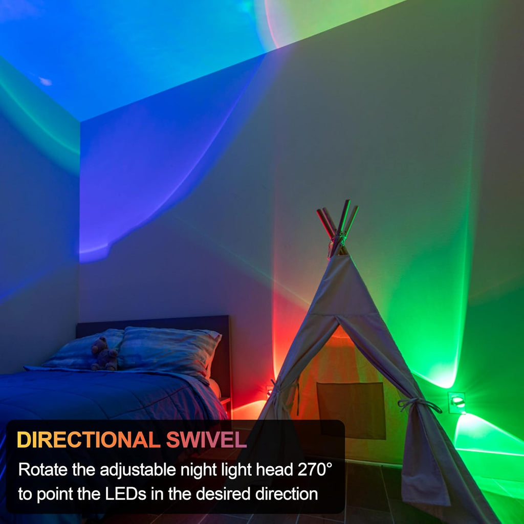 GE Swivel Sconce LED Night Lights Plug Into Wall for Home Decor Color Changing Dimmable Rotating Dusk to Dawn Sensor, Ambient Lighting…