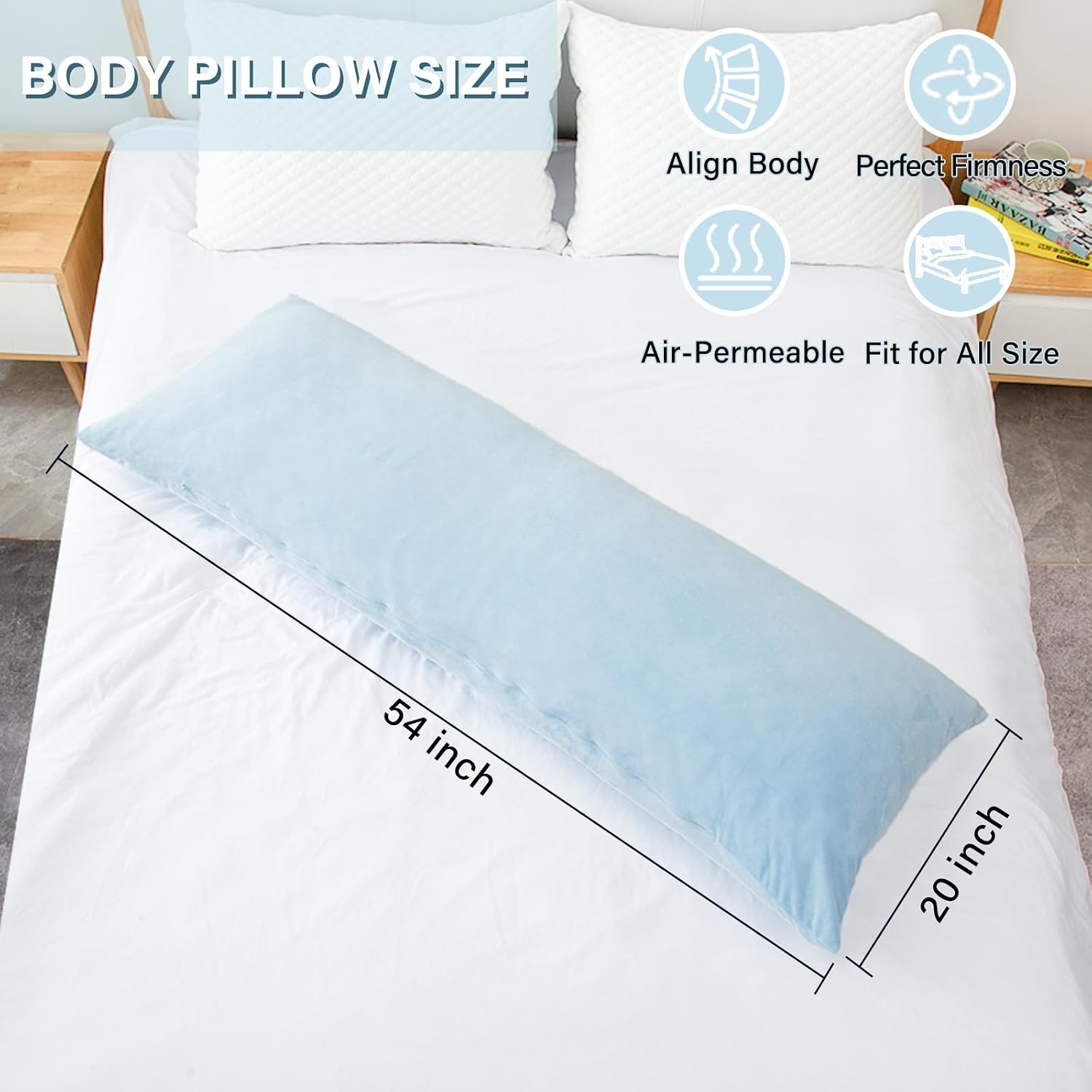 1 MIDDLE ONE Body Pillow, Memory Foam Body Pillows for Adults Sleeping, Long Pillow for Bed, Big Large Firm Full Body Pillow for Side…
