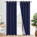 Xwzo Full Shading Blackout Curtains 84 Inches Long with Tiebacks- Heat and Light Blocking Ring Top Window Drapes with Black Liner Backing f…