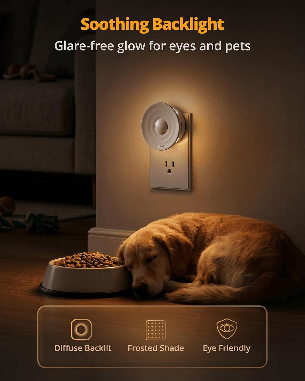 Lyridz Plug-in Backlit Motion Sensor Night Light with Dusk to Dawn Sensor, 1-50LM Precise Dimmable Wall Lights for Bedroom, Bathroom, Hallw…