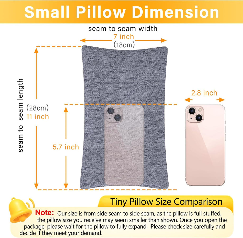 1 MIDDLE ONE 2 Pack Small Pillow, Cooling Memory Foam Mini Pillow 11 X 7 Inches for Sleeping, Travel, Neck, Knee Support, Tiny Cushion…
