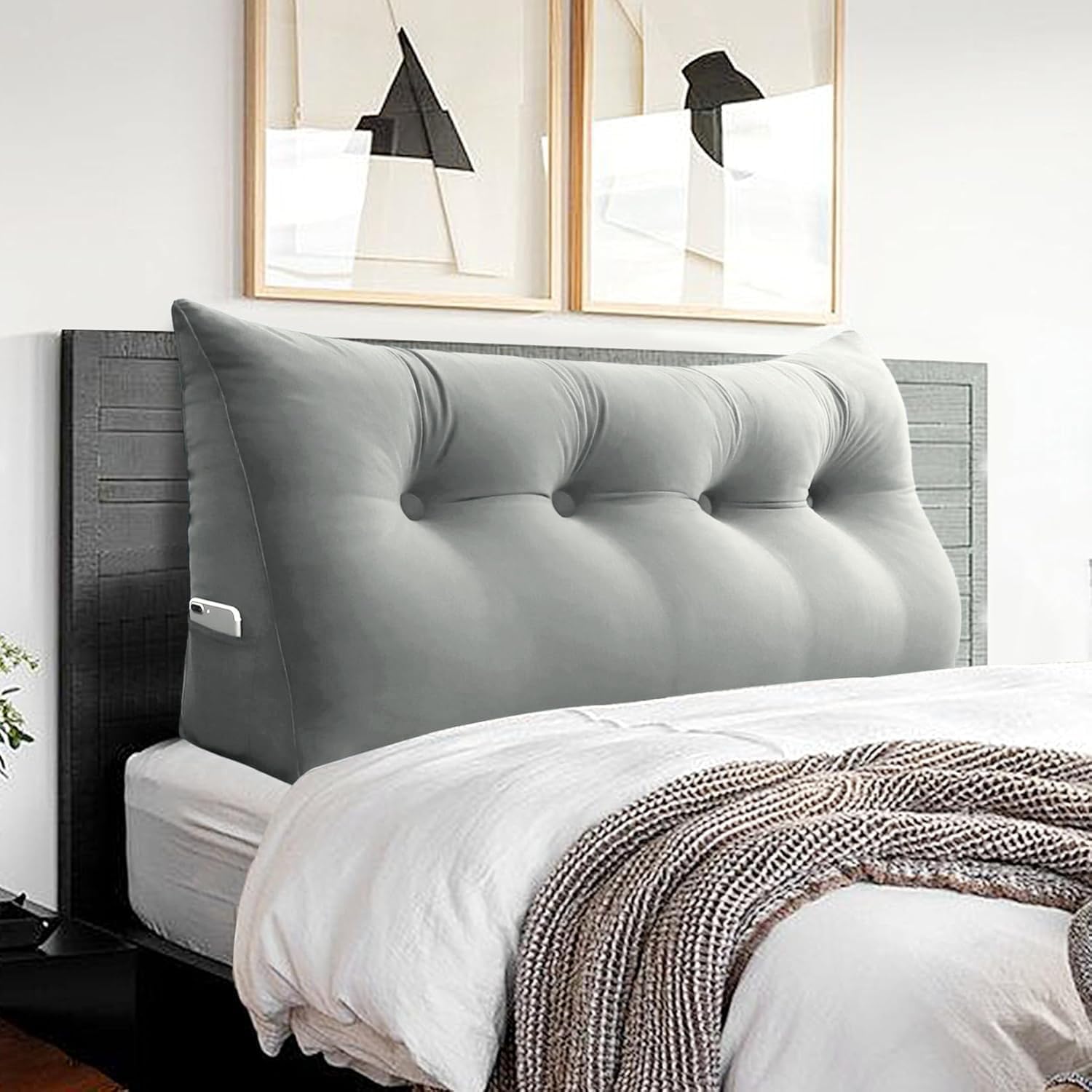 Headboard Pillow Full - 3 in 1 Large Bed Wedge Headboard Reading Pillow for Sitting in Bed, Daybed Pillow or Positioning Support Backrest…