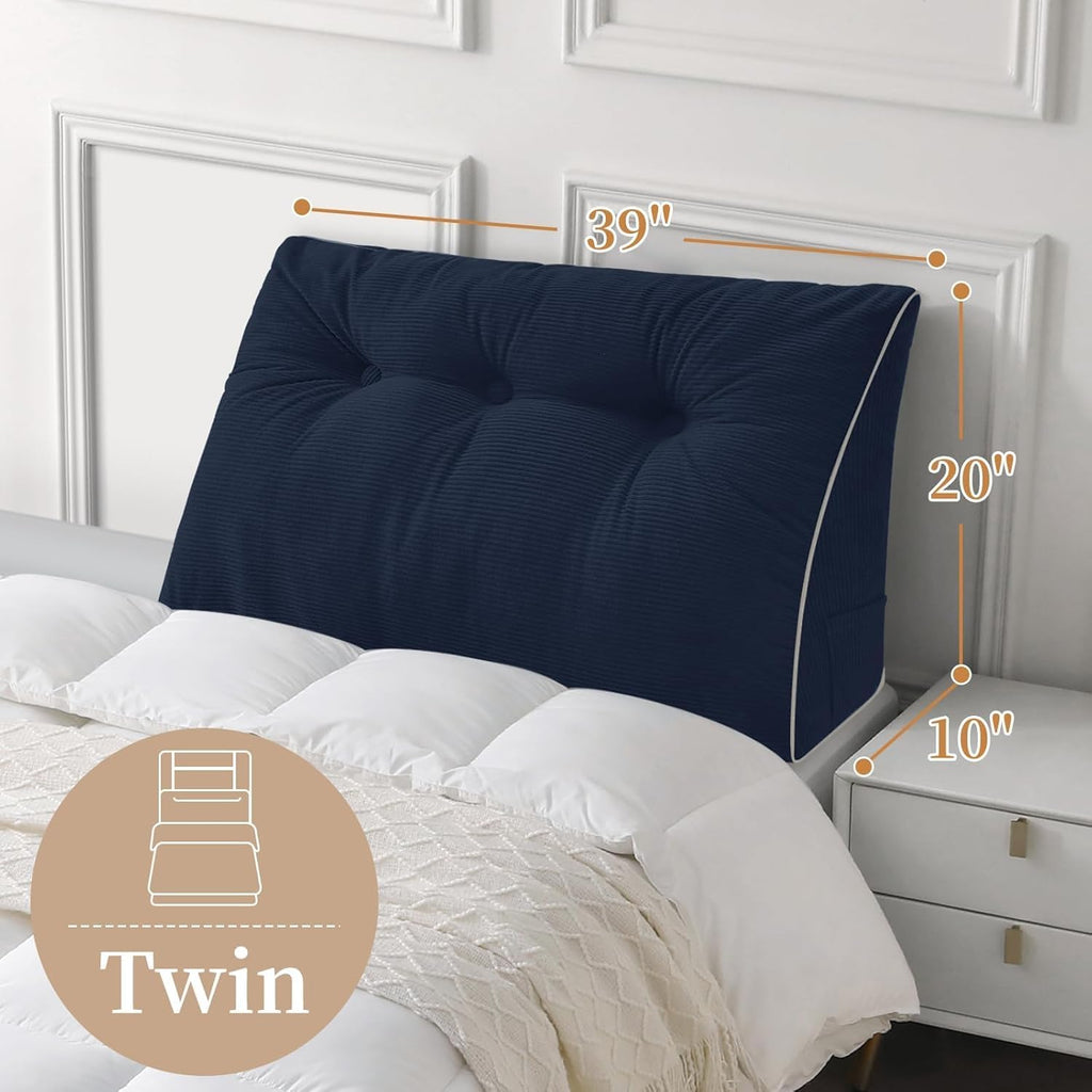 Sasttie Headboard Pillow Twin/Twin XL, Wedge Pillow Headboard for Dorm, Triangular Daybed Backrest Cushion for Sitting or Reading in Bed, w…