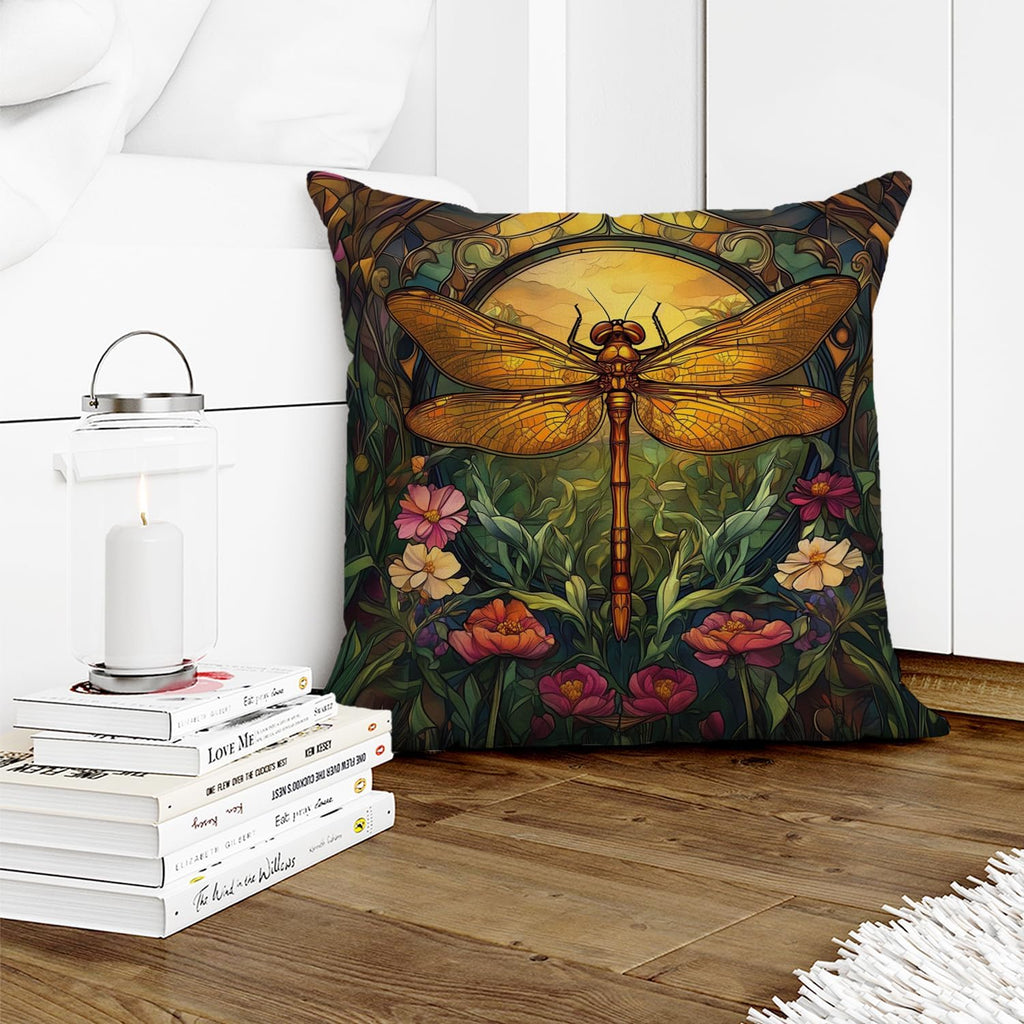 YOU FOUND ME William Morris Abstract Vintage Floral Dragonfly Design Throw Pillow Covers Home Decor, Retro Art Decor Pillowcase Cushion…