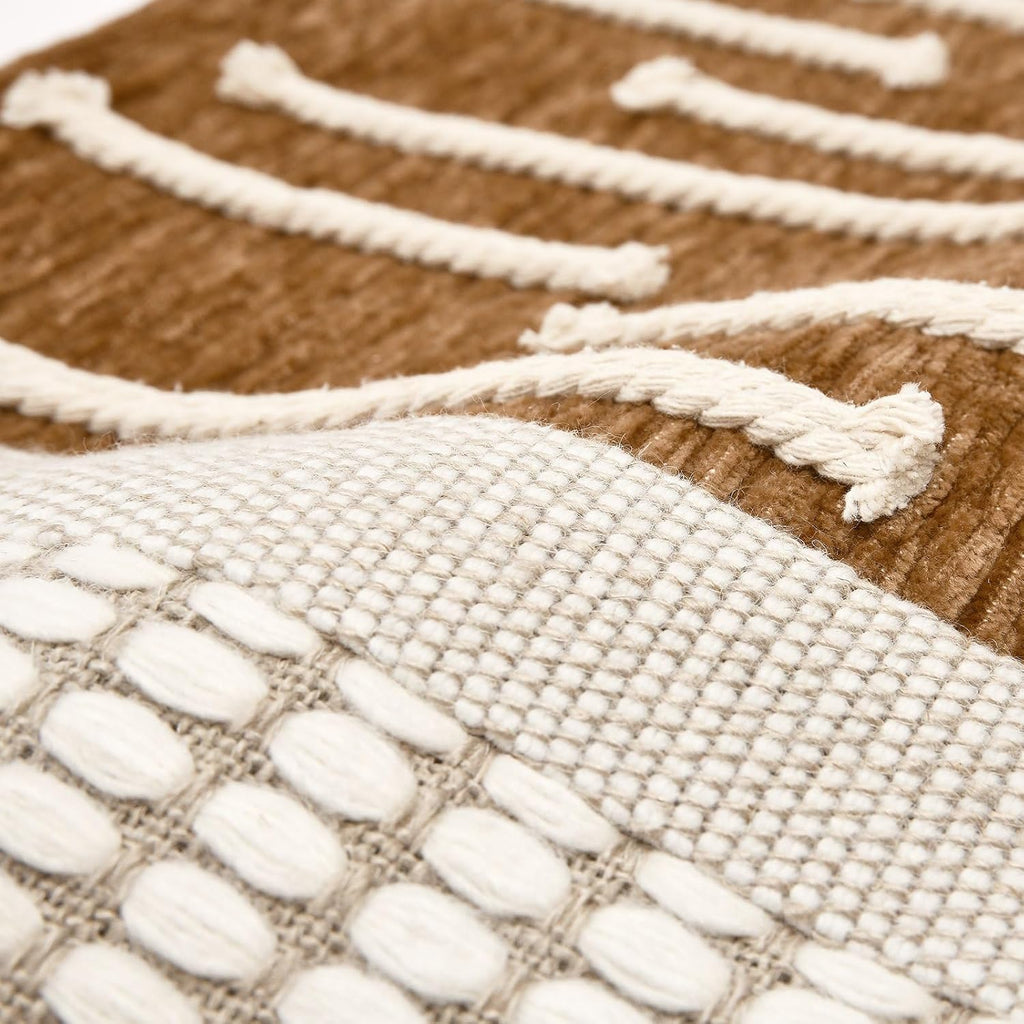 Aibuhome Decorative Lumbar Pillow Cover 12x28, Handwoven Boho Long Body Pillow for Bed Farmhouse Lumbar Throw Pillow, Cotton Linen Tassel C…