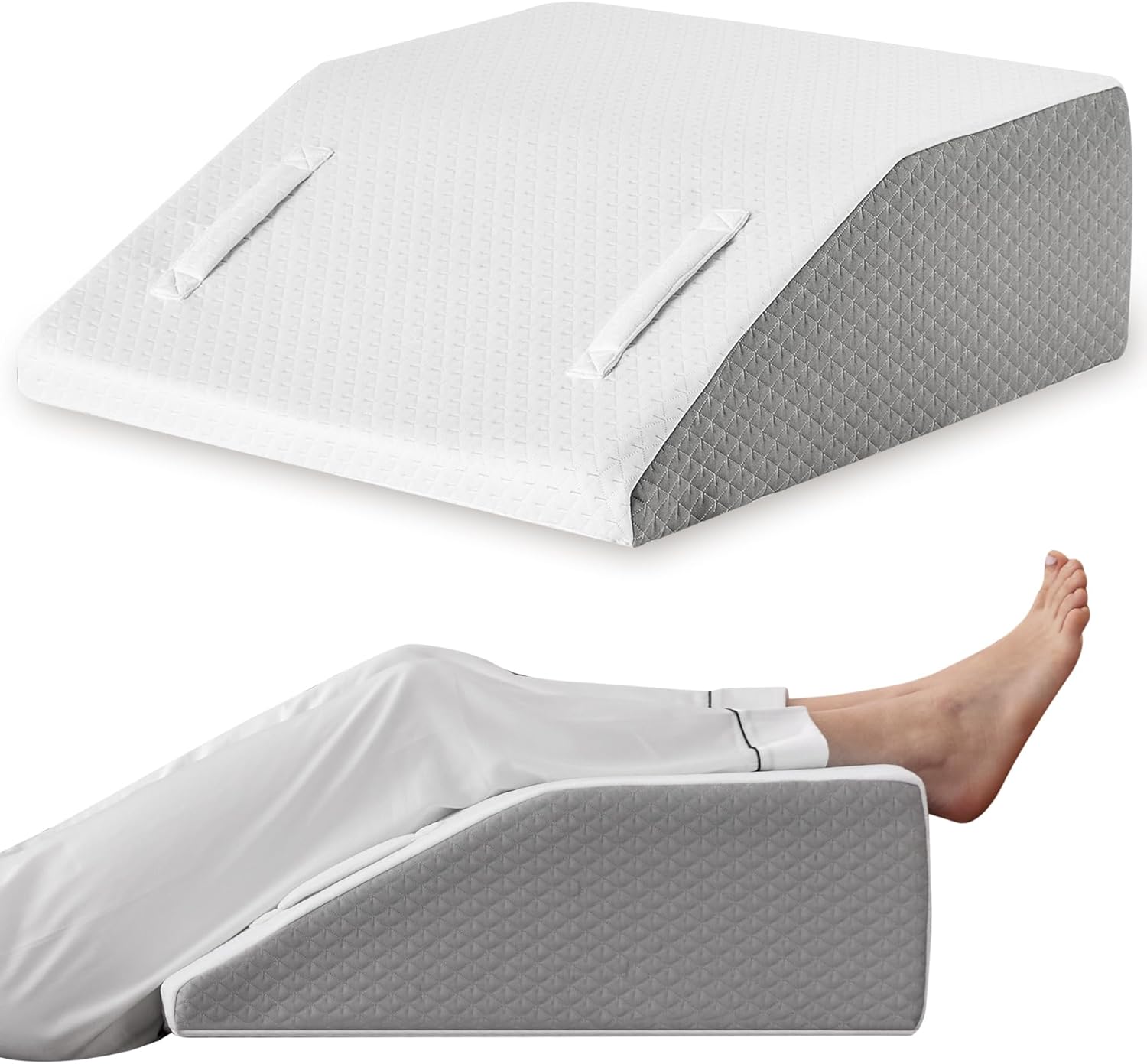 Ruqmuis Leg Elevation Pillow for After Surgery, 10inch Foam Leg Elevating Pillow for Swelling and Blood Circulation, Leg Wedge Pillow for S…